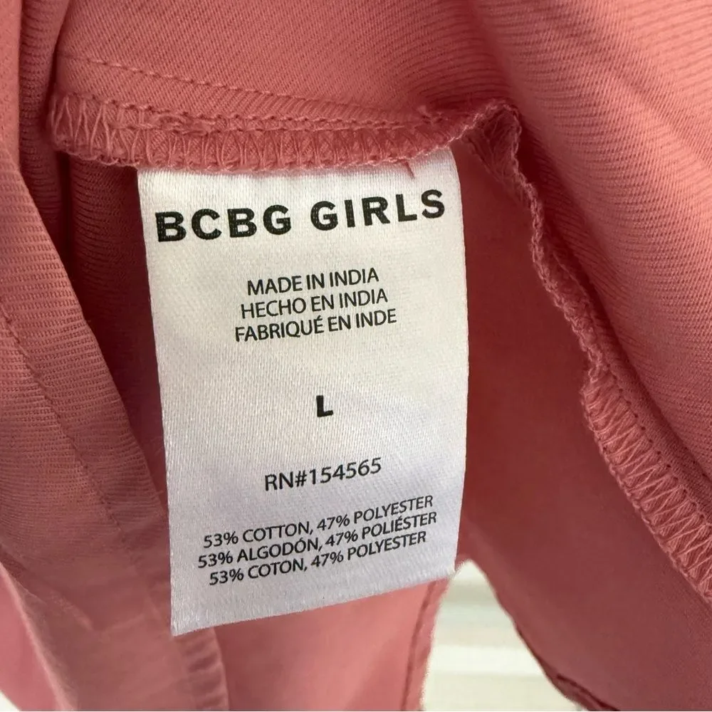 BCBG Girls Dress Rose Color Long Sleeved L Ruffle Pink